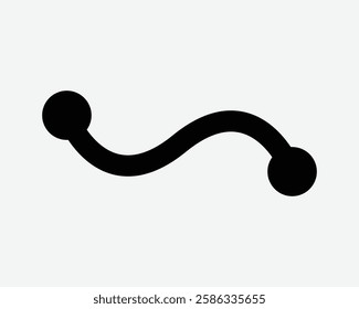 Connecting Points Connect Link Two Path Dots Destination Connector Curve Winding Connection Icon Sign Symbol Illustration Vector