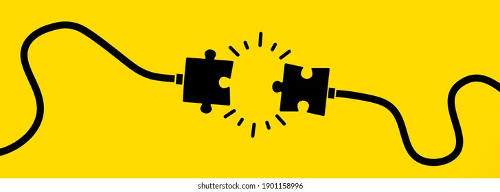 Connecting puzzle pieces icon. Business concept. Vector on isolated white background. EPS 10