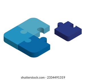 connecting puzzle pieces together on a white background. Teamwork Skills Editable vector.
