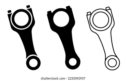 Connecting rod. Vector icons isolated on white background.