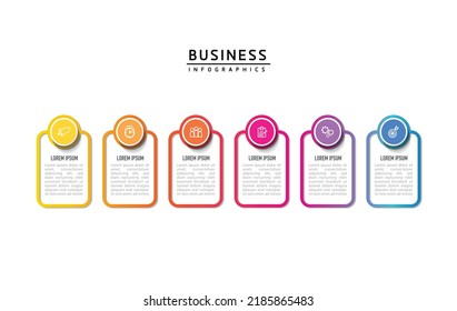 Connecting Steps business Infographic Template with 6 Elements