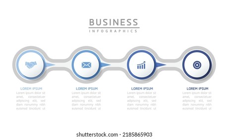 Connecting Steps business Infographic Template with 4 Elements