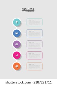 Connecting Steps business Infographic Template with 6 Elements