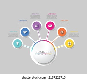 Connecting Steps business Infographic Template with 6 Elements