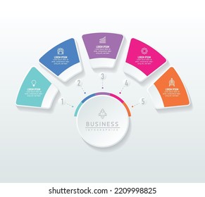 Connecting Steps business Infographic Template with 5 Elements