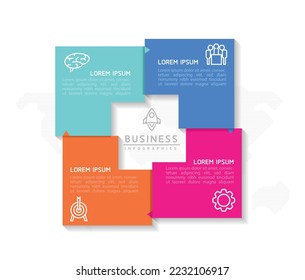 Connecting Steps business Infographic Template with 4 Elements
