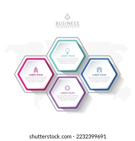 Connecting Steps business Infographic Template with 4 Elements