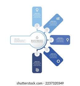 Connecting Steps business Infographic Template with 5 Elements