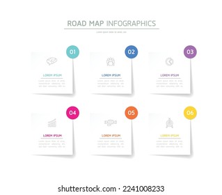 Connecting Steps business Infographic Template with 6 Elements