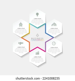 Connecting Steps business Infographic Template with 6 Elements