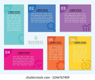 Connecting Steps business Infographic Template with 6 Elements