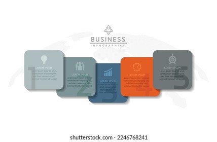 Connecting Steps business Infographic Template with 5 Elements