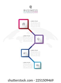 Connecting Steps business Infographic Template with 4 Elements