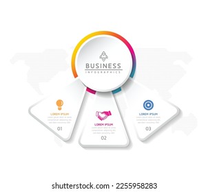 Connecting Steps business Infographic Template with 3 Elements