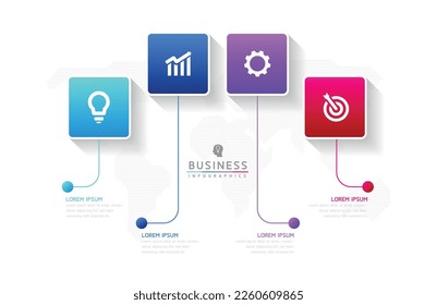 Connecting Steps business Infographic Template with 4 Elements