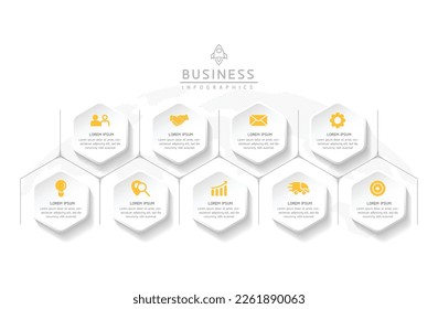 Connecting Steps business Infographic Template with 9 Elements