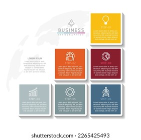 Connecting Steps business Infographic Template with 6 Elements