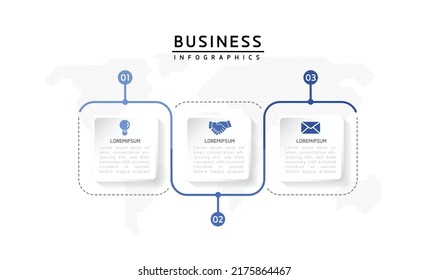 Connecting Steps Infographic Template with 3 Elements