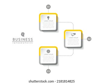 Connecting Steps Infographic Template with 3 Elements