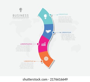 Connecting Steps Infographic Template with 4 Elements