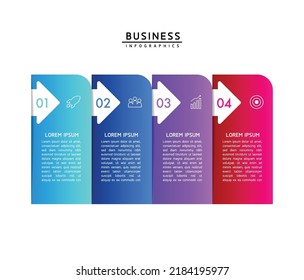 Connecting Steps Infographic Template with 4 Elements