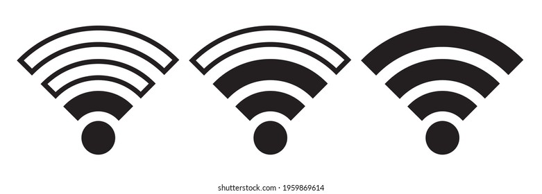 Connecting wifi or wireless outline stroke icon illustration vector