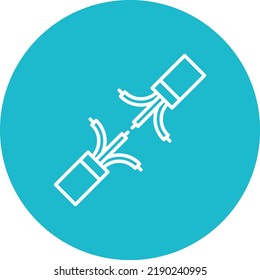 Connecting Wires line circle icon vector image. Can also be used for web apps, mobile apps and print media.