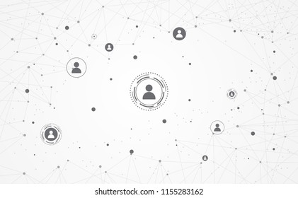 Connection abstract dot line triangle and points concept bitcoin global network connection. Vector Illustration on hi tech gray background network.Vector illustration
