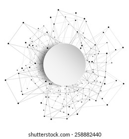 Connection background with place for text. Molecule structure, background for communication, vector illustration. 