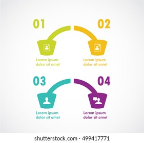 Connection banner square with line of infographics elements for business template design.