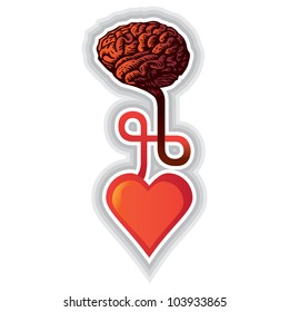 Connection Between Heart And Brain - Illustration