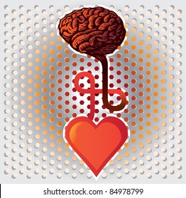 connection between heart and brain - illustration