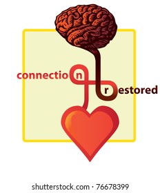 connection between heart and brain restored - illustration