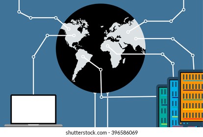 The connection between the world of computers and servers.