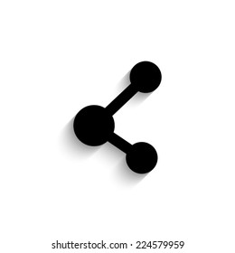 connection - black vector icon with shadow