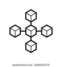 Connection of blockchains icon. White background.