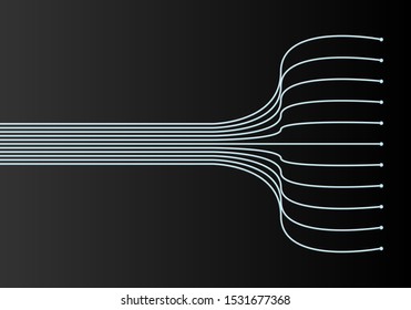 Connection of blue networks on a black background.