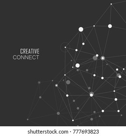 Connection blue science background