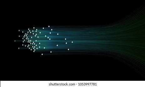 connection blue speed line abstract technology background