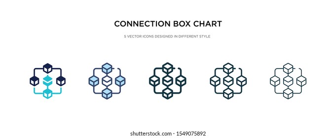 connection box chart icon in different style vector illustration. two colored and black connection box chart vector icons designed in filled, outline, line and stroke style can be used for web,