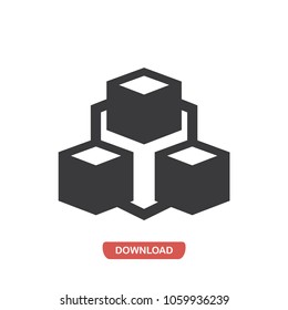 Connection box chart vector icon 