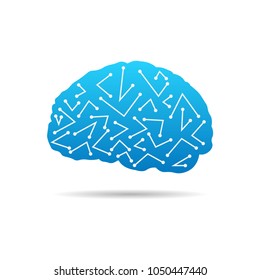 connection in brain line vector illustration .