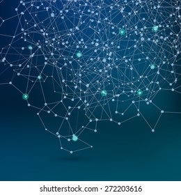 Connection business and communication technology background. Abstract vector. Dark illustration of network scheme.