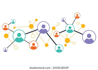 the connection of business team, the network of internet, web connected with the dot, the social media sign for communication