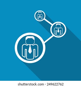 Connection of businessmen. Network concept. Vector illustration