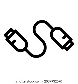 Connection Cable Flat Icon Isolated On White Background
