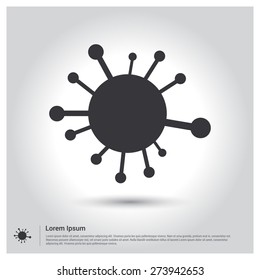 connection of cells molecule icon, pictogram icon on gray background. Vector illustration for web site, mobile application. Simple flat metro design style. Outline Icon. Flat design style