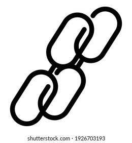 Connection chain icon. Outline connection chain vector icon for web design isolated on white background