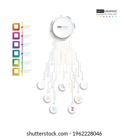 Connection Circle Chart Timeline Minimal on white background