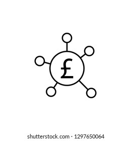 connection, circle, pound icon. Element of finance illustration. Signs and symbols icon can be used for web, logo, mobile app, UI, UX on white background